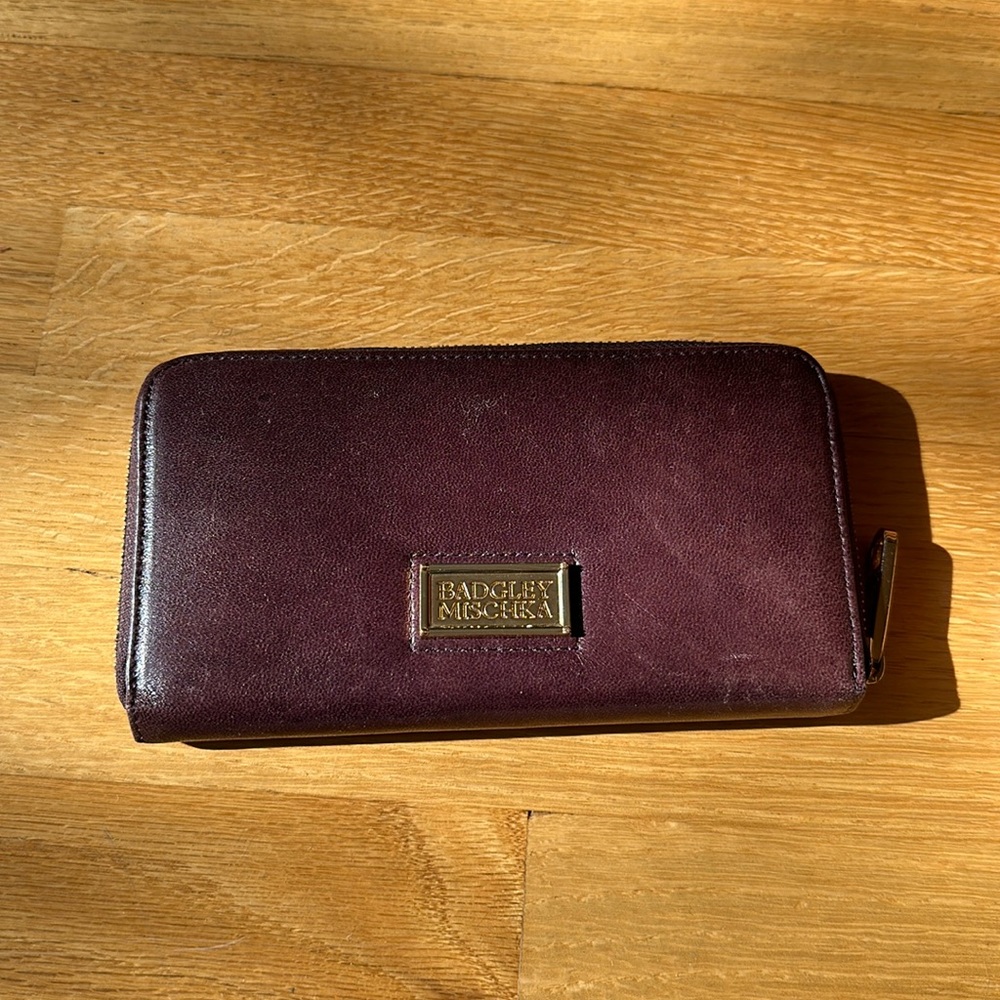 Purple leather wallet
